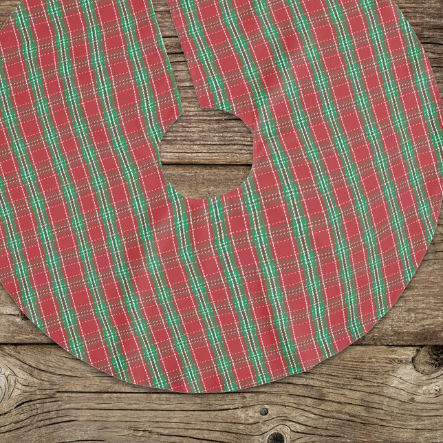 Röd och Grönt Play-julen Mönster Julgransmatta Borstad Polyester (Christmas holiday red and green simple classic tree skirt. )