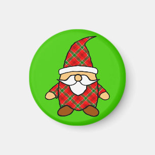 Röd och Grönt Play Mönster Gnome Magnet