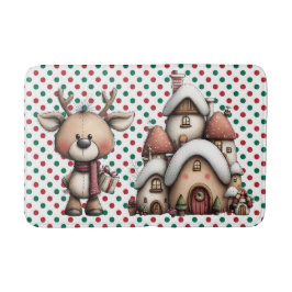 Röd och Grönt Polka dots Badrumsmatta