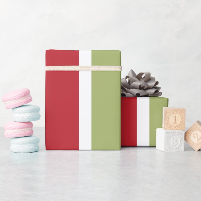 Röd och Grönt Rand julgåva Presentpapper (Baby Shower)