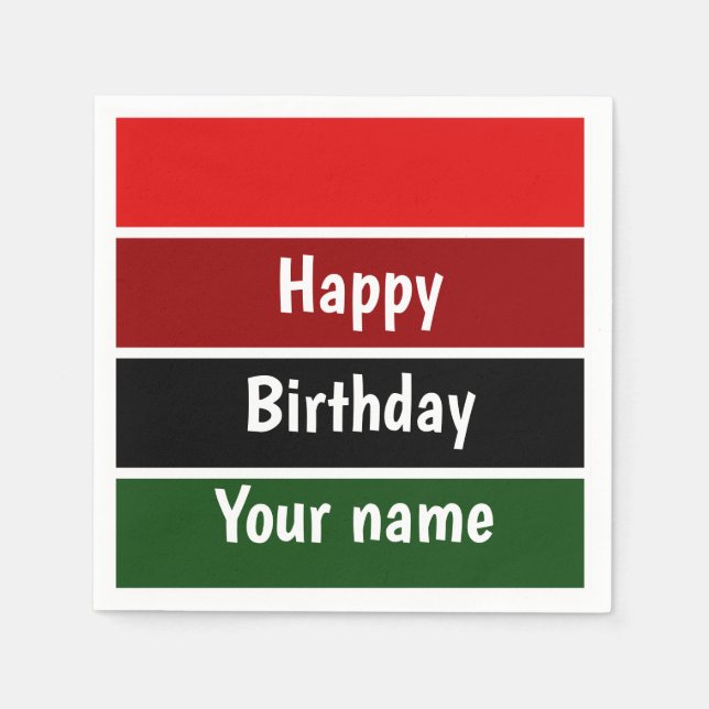 Röd och Grönt Rand Pappersservett (Framsidan)