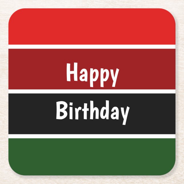 Röd och Grönt Rand Underlägg Papper Kvadrat (Framsidan)