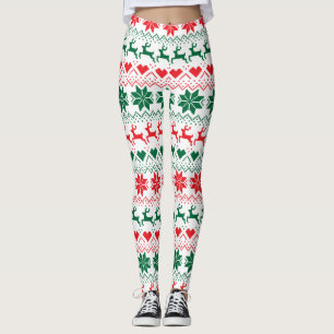 Röd och Grönt - rättvis utskrift Leggings