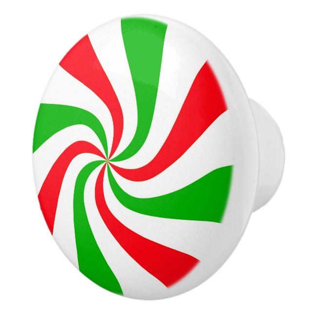 Röd och Grönt Rödskalig peppermint Candy Swirl Knopp (Höger)