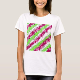 Röd och Grönt Splatter Distress T Shirt