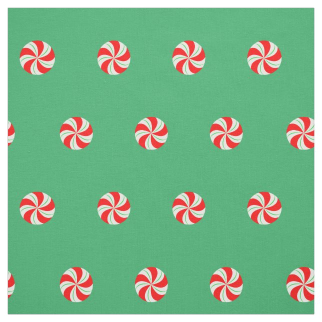 Röd och Grönt Swirl Peppermint Candy Fabric Tyg (Provkarta)