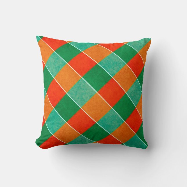 Röd och grönt tartan plaid mönster kudde (Framsida)