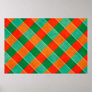 Röd och grönt tartan plaid mönster poster