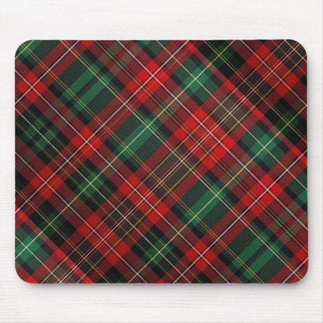 Röd och Grönt Tartan Play Musmatta (Framsidan)
