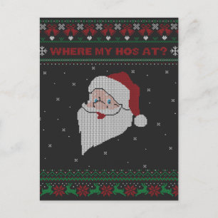 Röd och Grönt var mitt hem? Santa Ugly Julafton Vykort