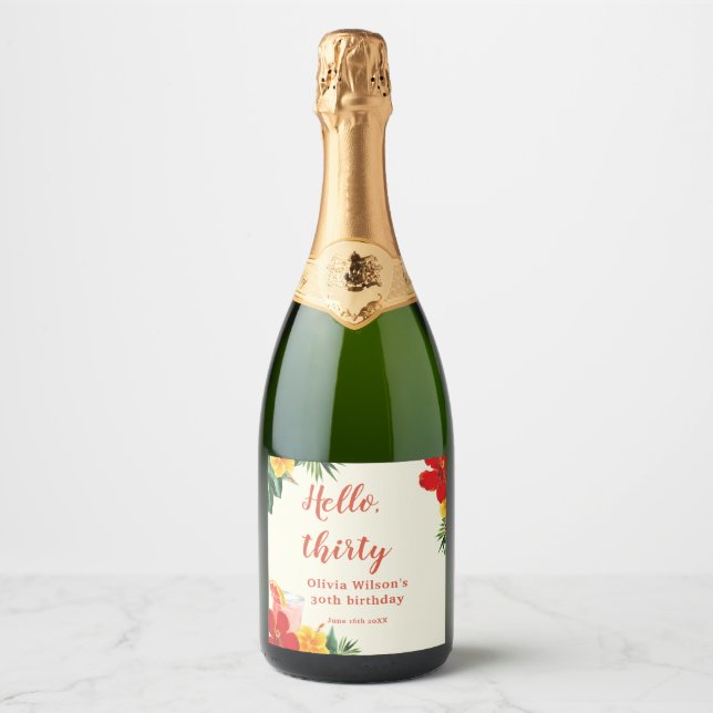 Röd och gul cocktail födelsedagsfest (Framsida)