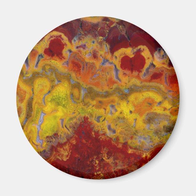 Röd och gul Crayloa Jasper Magnet (Framsidan)