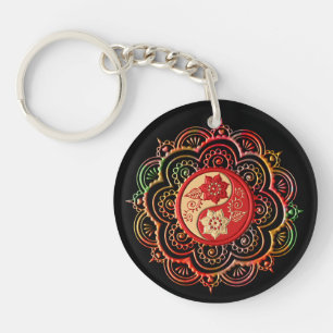 Röd och gul mandala