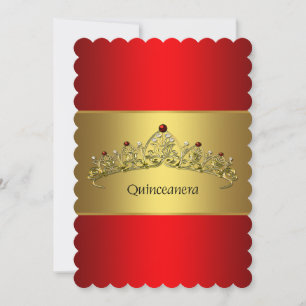 Röd och gul Quinceanera Inbjudningar