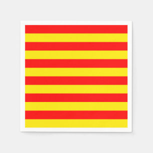 Röd och gul randig design pappersservett