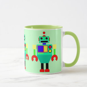 RÖD OCH GUL ROBOT FÖR GRÖNT, MUGG