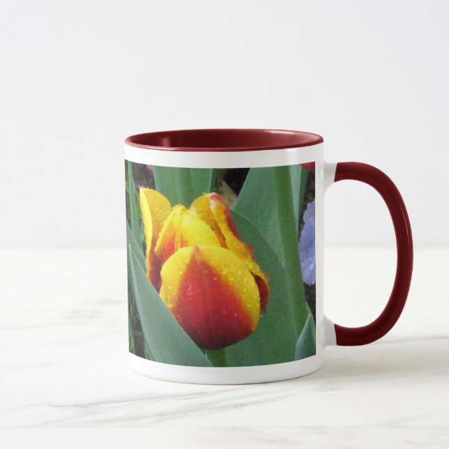 röd och gul tulpan keramik mugg (Höger)