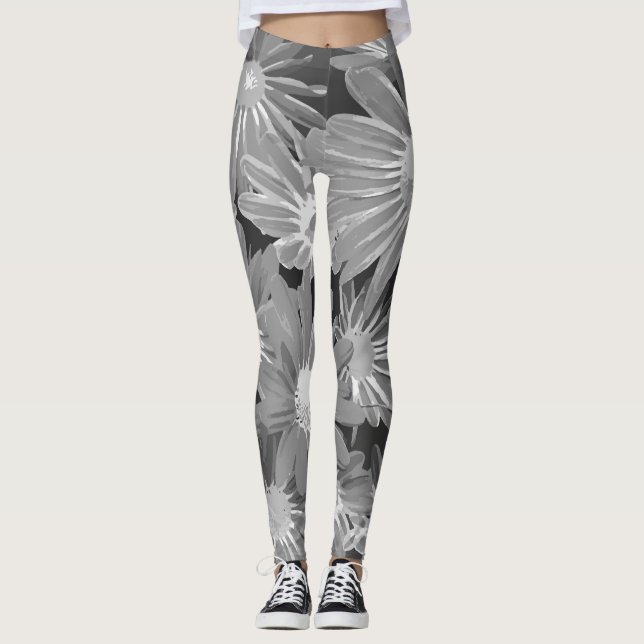 Röd och Gula blommor 2 Leggings (Framsida)