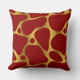 Röd och guld abstrakt giraffe mönster dekorativ ku kudde