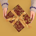 Röd och Guld Abstrakt jul Snöflingor 2 Presentpapper<br><div class="desc">Juldagen mönster mörk-red och guld abstrakt jul snöflingor mönster</div>