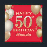 Röd- och Guld-ballonger i 50:e Födelsedagsfesten Magnet<br><div class="desc">50:e Födelsedagsfesten Röda och Guld-ballonger och Konfetti-magnet. Om du vill göra ytterligare anpassningar klickar du på knappen "Anpassa" och användor verktyg som är utformat för att ändra mallen.</div>