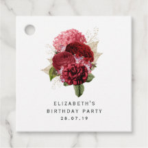 Röd och Guld Blommigt