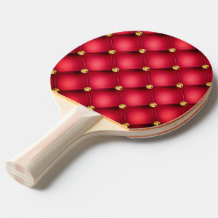Röd och Guld Diamond Tuftad Ping Pong Paddle Pingisracket