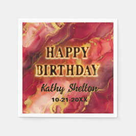 Röd och Guld Flaming Hett Party Pappersservett