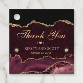 Röd och Guld Glitter marble Agate Bröllop Gåvor Etiketter