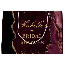 Röd och guld glittermarmor Agat Bröllopsdusch