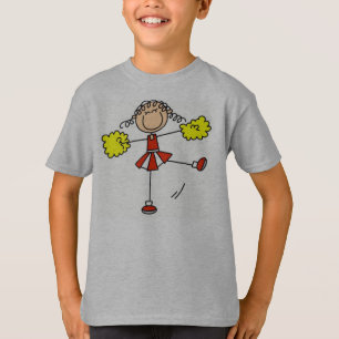 Röd och guld- hejaklacksledare t-shirt