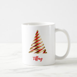 Röd och Guld Julgran Kaffemugg