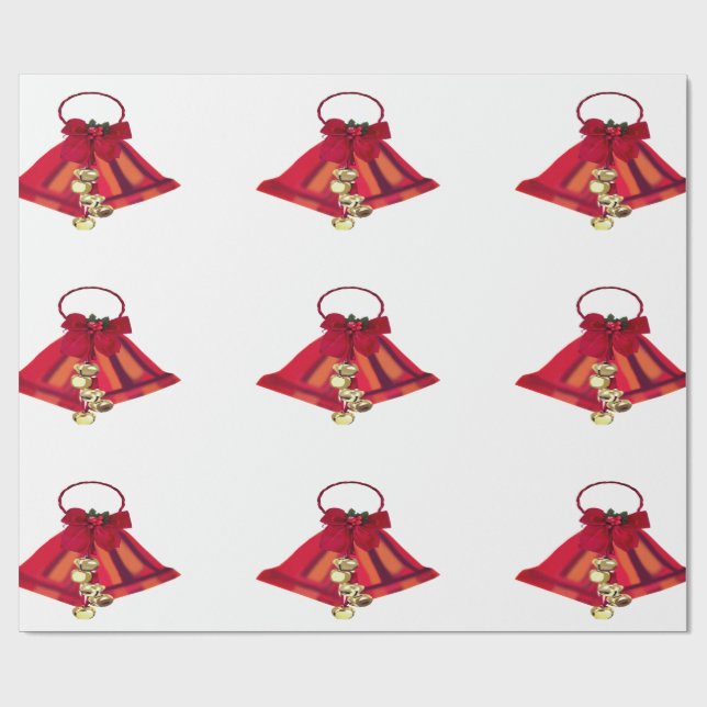 Röd och Guld Klockor, Papper inslagning Presentpapper (Platt)