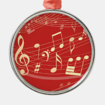 Röd och Guld Musical jul Ornament