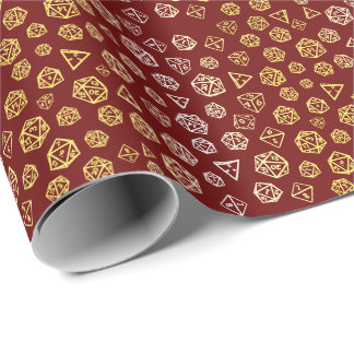 Röd och guld rollspelstärningar presentpapper