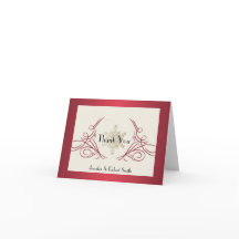 Röd och Guld Snöflinga Bröllop Tack