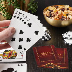 Röd Och Guld Vegas Casino Sjungkarlajestparty Casinokort