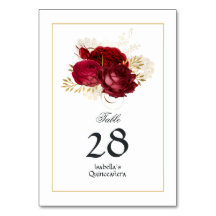 Röd och Guld Vintage Ro Quinceañera
