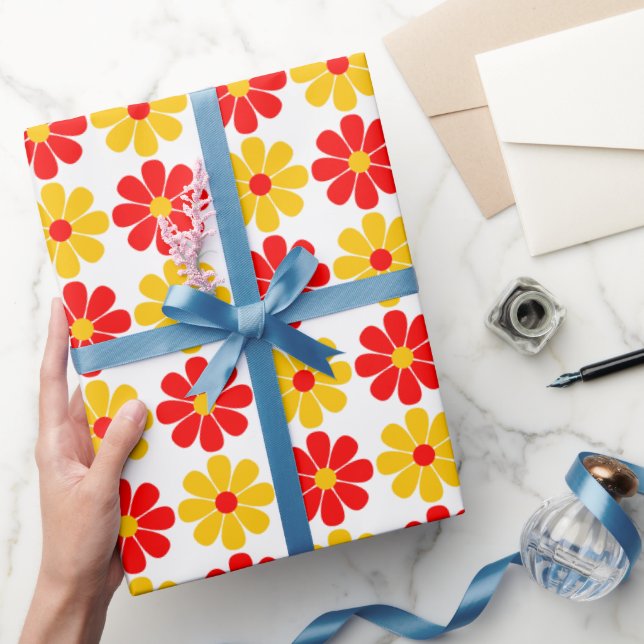 Röd och Gult blomma Presentpapper (Gifting)