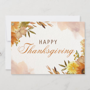 Röd och Gult Happy thanksgiving Julkort