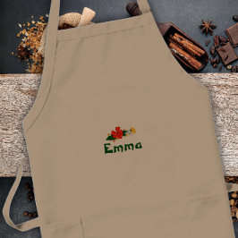 Röd och gult jokrot Long Apron Långt Förkläde