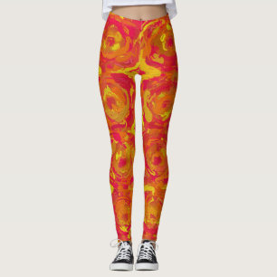 Röd och Gult Leggings