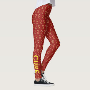 Röd och Gult Medvetenhet Band Anpassningsbar Leggi Leggings