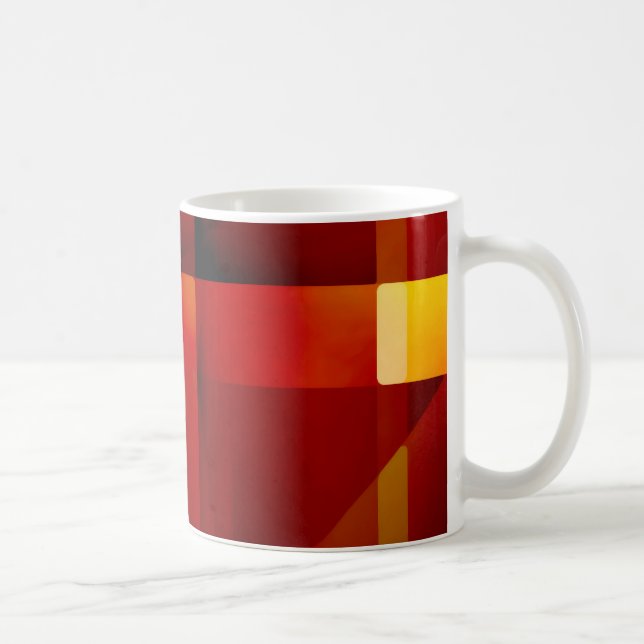 Röd och gult mönster kaffemugg (Höger)