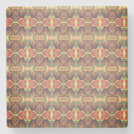 Röd och gult mönster stenunderlägg