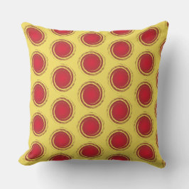 Röd och Gult Polka dots Circle Sol sommar Kudde