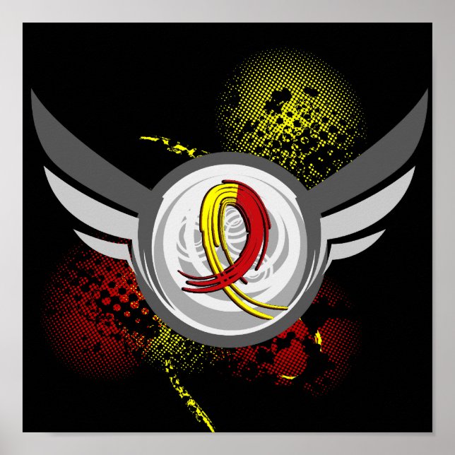 Röd - och Gult - ribbon och Vingar hepatit C Poster (Framsidan)