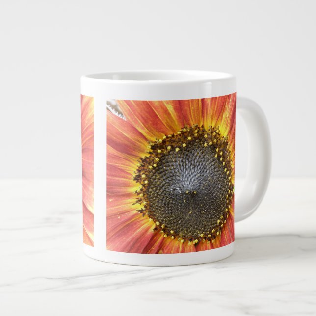 Röd och Gult Solros Mugg Jumbo Mugg (Framsida höger)