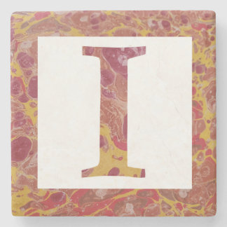 Röd och Gult Stone Marcular Monogram I Stenunderlägg