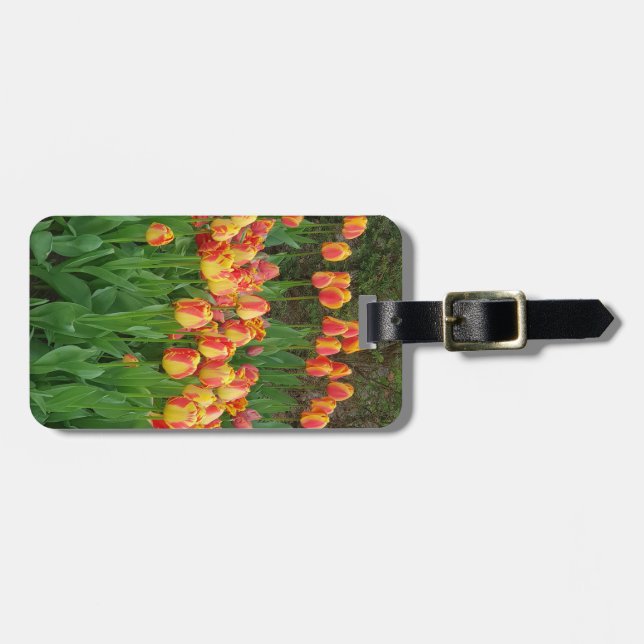 Röd och Gult Tulip Flower Bagagebricka (Horisontell Framsida)